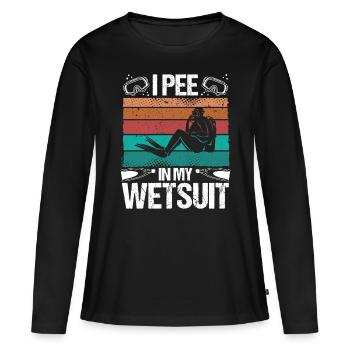 Scuba Diver I pee in my Wetsuit Funny Scuba Diving - Women's Premium Organic Long Sleeve Shirt - black - Front - Julia (174cm)