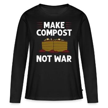 Kompostierung Kompost Wurm Abfall - Frauen Premium Bio Langarmshirt - Schwarz - Vorne - Julia (174cm)