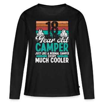 18 Year Old Camper Scouting Camping 18 Birthday - Women's Premium Organic Long Sleeve Shirt - black - Front - Julia (174cm)