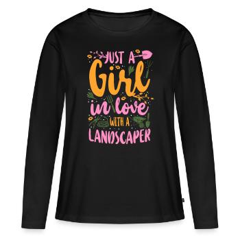 Landscaper Landscaping Landscape - Women's Premium Organic Long Sleeve Shirt - black - Front - Julia (174cm)