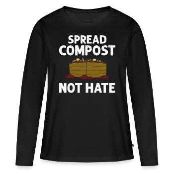 Kompostierung Kompost Wurm Abfall - Frauen Premium Bio Langarmshirt - Schwarz - Vorne - Julia (174cm)