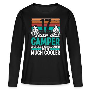 17 Year Old Camper Scouting Camping 17 Birthday - Women's Premium Organic Long Sleeve Shirt - black - Front - Julia (174cm)
