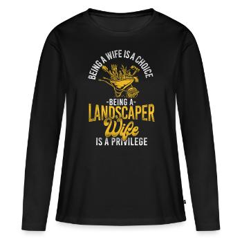 Landscaper Landscaping Landscape - Women's Premium Organic Long Sleeve Shirt - black - Front - Julia (174cm)