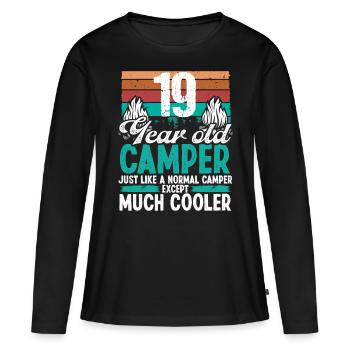19 Year Old Camper Scouting Camping 19 Birthday - Women's Premium Organic Long Sleeve Shirt - black - Front - Julia (174cm)