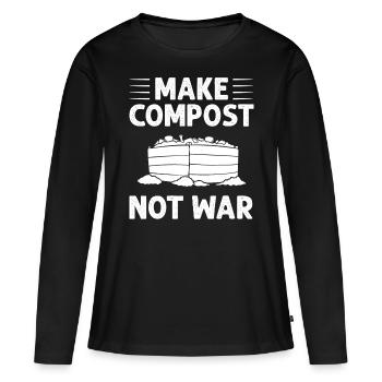 Kompostierung Kompost Wurm Abfall - Frauen Premium Bio Langarmshirt - Schwarz - Vorne - Julia (174cm)
