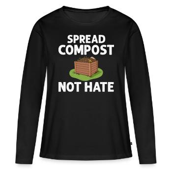 Kompostierung Kompost Wurm Abfall - Frauen Premium Bio Langarmshirt - Schwarz - Vorne - Julia (174cm)
