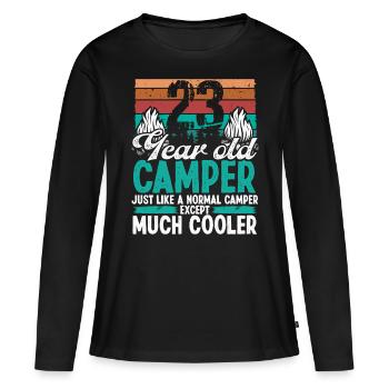 23 Year Old Camper Scouting Camping 23 Birthday - Women's Premium Organic Long Sleeve Shirt - black - Front - Julia (174cm)