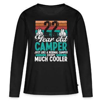 22 Year Old Camper Scouting Camping 22 Birthday - Women's Premium Organic Long Sleeve Shirt - black - Front - Julia (174cm)