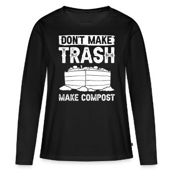 Kompostierung Kompost Wurm Abfall - Frauen Premium Bio Langarmshirt - Schwarz - Vorne - Julia (174cm)