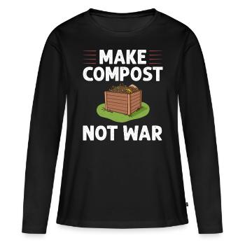 Kompostierung Kompost Wurm Abfall - Frauen Premium Bio Langarmshirt - Schwarz - Vorne - Julia (174cm)