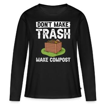 Kompostierung Kompost Wurm Abfall - Frauen Premium Bio Langarmshirt - Schwarz - Vorne - Julia (174cm)