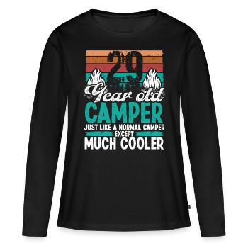 29 Year Old Camper Scouting Camping 29 Birthday - Women's Premium Organic Long Sleeve Shirt - black - Front - Julia (174cm)