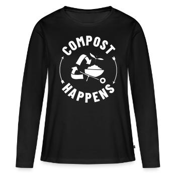 Kompostierung Kompost Wurm Abfall - Frauen Premium Bio Langarmshirt - Schwarz - Vorne - Julia (174cm)