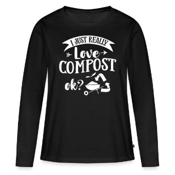 Kompostierung Kompost Wurm Abfall - Frauen Premium Bio Langarmshirt - Schwarz - Vorne - Julia (174cm)