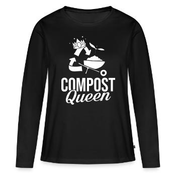 Kompostierung Kompost Wurm Abfall - Frauen Premium Bio Langarmshirt - Schwarz - Vorne - Julia (174cm)