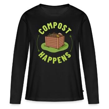 Kompostierung Kompost Wurm Abfall - Frauen Premium Bio Langarmshirt - Schwarz - Vorne - Julia (174cm)