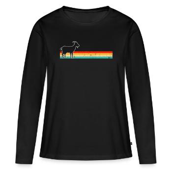 Goat Retro - Women's Premium Organic Long Sleeve Shirt - black - Front - Julia (174cm)