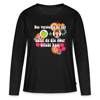 70s Apple Shampoo Retro Seventies Apple Fragrance - T-shirt manches longues Premium bio Femme - noir - Devant - Julia (174cm)