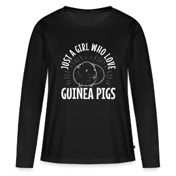 Juste une fille qui aime les cochons d’Inde - T-shirt manches longues Premium bio Femme - noir - Devant - Julia (174cm)
