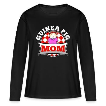 GUINEA PIG MOM - Frauen Premium Bio Langarmshirt - Schwarz - Vorne - Julia (174cm)