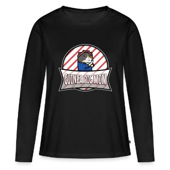 GUINEA PIG MOM - Frauen Premium Bio Langarmshirt - Schwarz - Vorne - Julia (174cm)