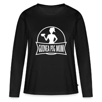 GUINEA PIG MOM - Frauen Premium Bio Langarmshirt - Schwarz - Vorne - Julia (174cm)