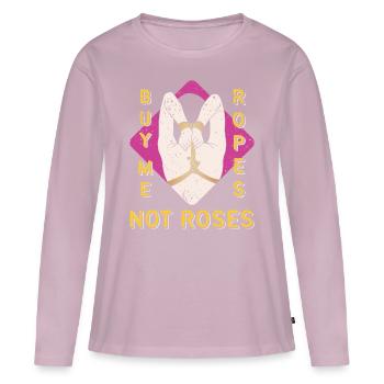 EROTIC SEXY SHIBARI BONDAGE GIRL - Women's Premium Organic Long Sleeve Shirt - dusky pink - Front - Julia (174cm)