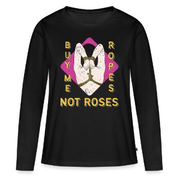 ÉROTIQUE SEXY SHIBARI BONDAGE FILLE - T-shirt manches longues Premium bio Femme - noir - Devant - Julia (174cm)