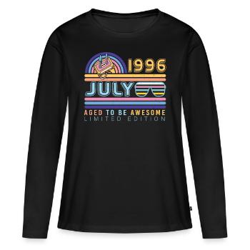 Born 1996 in July - Women's Premium Organic Long Sleeve Shirt - black - Front - Julia (174cm)