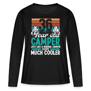 36 Year Old Camper Scouting Camping 36 Birthday - Women's Premium Organic Long Sleeve Shirt - black - Front - Julia (174cm)