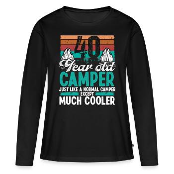 40 Year Old Camper Scouting Camping 40 Birthday - Frauen Premium Bio Langarmshirt - Schwarz - Vorne - Julia (174cm)