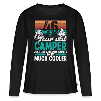 46 Year Old Camper Scouting Camping 46 Birthday - Women's Premium Organic Long Sleeve Shirt - black - Front - Julia (174cm)