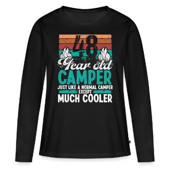48 Year Old Camper Scouting Camping 48 Birthday - Women's Premium Organic Long Sleeve Shirt - black - Front - Julia (174cm)