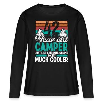 42 Year Old Camper Scouting Camping 42 Birthday - Women's Premium Organic Long Sleeve Shirt - black - Front - Julia (174cm)