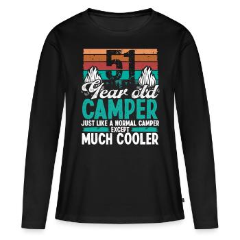 51 Year Old Camper Scouting Camping 51 Birthday - Women's Premium Organic Long Sleeve Shirt - black - Front - Julia (174cm)