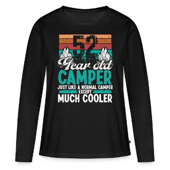 52 Year Old Camper Scouting Camping 52 Birthday - Women's Premium Organic Long Sleeve Shirt - black - Front - Julia (174cm)