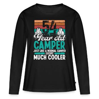 54 Year Old Camper Scouting Camping 54 Birthday - Women's Premium Organic Long Sleeve Shirt - black - Front - Julia (174cm)