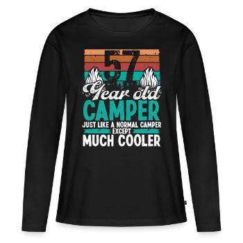 57 Year Old Camper Scouting Camping 57 Birthday - Women's Premium Organic Long Sleeve Shirt - black - Front - Julia (174cm)