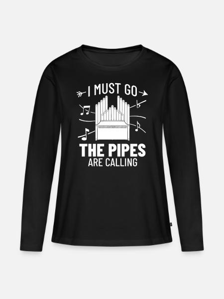 Pfeifenorgel Orgel Klavier Organist Instrument - Premium økologisk langærmet T-shirt til kvinder - sort