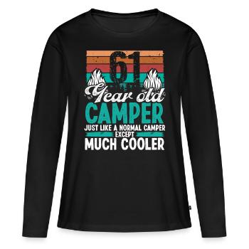 61 Year Old Camper Scouting Camping 61 Birthday - Women's Premium Organic Long Sleeve Shirt - black - Front - Julia (174cm)
