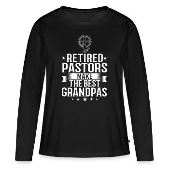 Pasteur Église Ministre Christ Spirituel Jésus - T-shirt manches longues Premium bio Femme - noir - Devant - Julia (174cm)