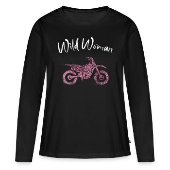 Motorcycle Motorcyclist Motorcycle Tour - Women's Premium Organic Long Sleeve Shirt - black - Front - Julia (174cm)