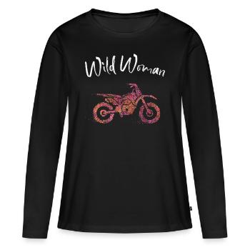 Permis de conduire de motocycliste - T-shirt manches longues Premium bio Femme - noir - Devant - Julia (174cm)