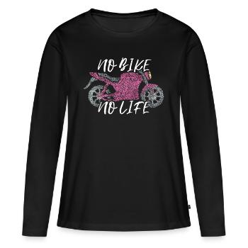 No Bike No Life Motorcycle Biker - Women's Premium Organic Long Sleeve Shirt - black - Front - Julia (174cm)