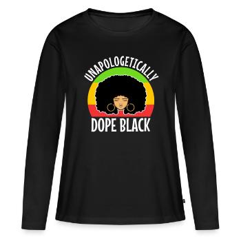 Unapologetically black - Women's Premium Organic Long Sleeve Shirt - black - Front - Julia (174cm)