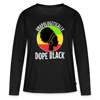 Unapologetically black - Women's Premium Organic Long Sleeve Shirt - black - Front - Julia (174cm)
