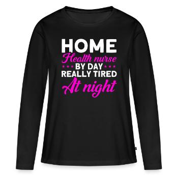 Health Assistance Home Nursing Nurse - Women's Premium Organic Long Sleeve Shirt - black - Front - Julia (174cm)