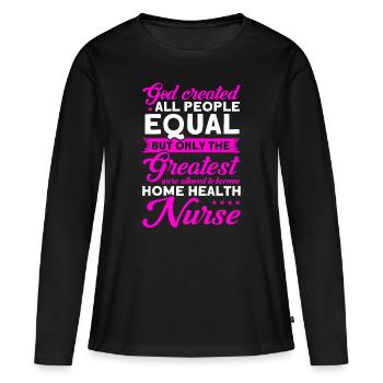 Health Assistance Home Nursing Nurse - Women's Premium Organic Long Sleeve Shirt - black - Front - Julia (174cm)