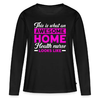 Health Assistance Home Nursing Nurse - Women's Premium Organic Long Sleeve Shirt - black - Front - Julia (174cm)