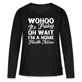 Health Assistance Home Nursing Nurse - Women's Premium Organic Long Sleeve Shirt - black - Front - Julia (174cm)